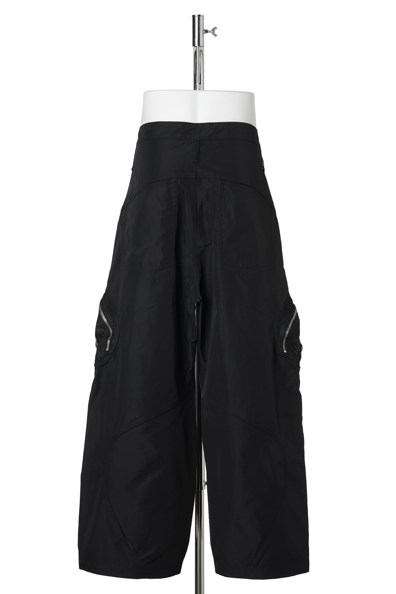 3D PRINTED KNEE POCKET TROUSERS / BLACK&WHITE 3D PRINTED BLACK MESH+BLACK REPOLY