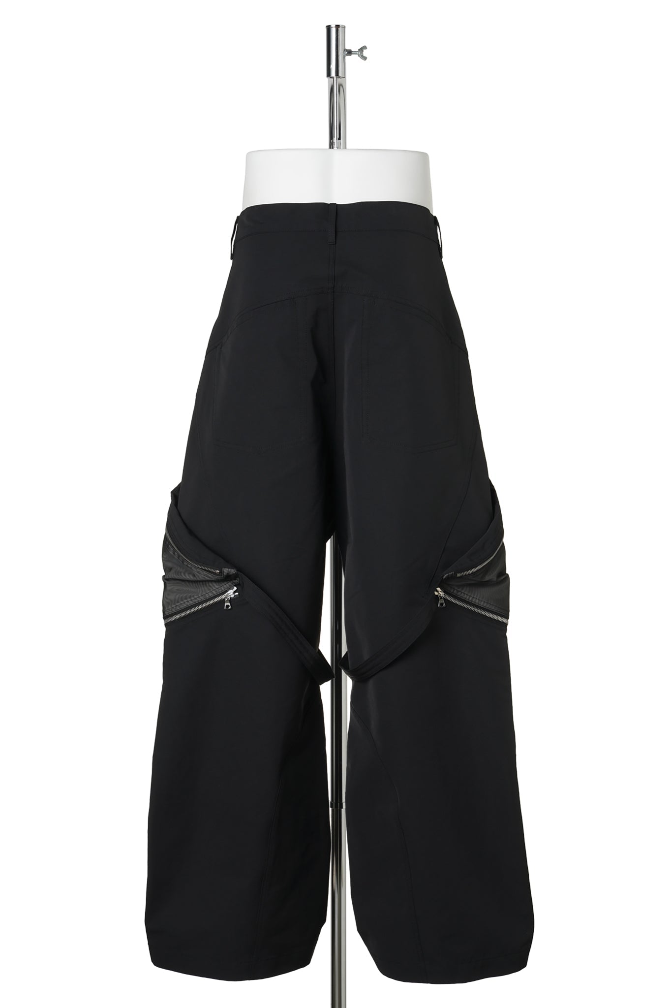 3D PRINTED DETACHABLE BAG TROUSERS / BALCK&WHITE 3D PRINTED BLACK MESH+GRAY RENYLON