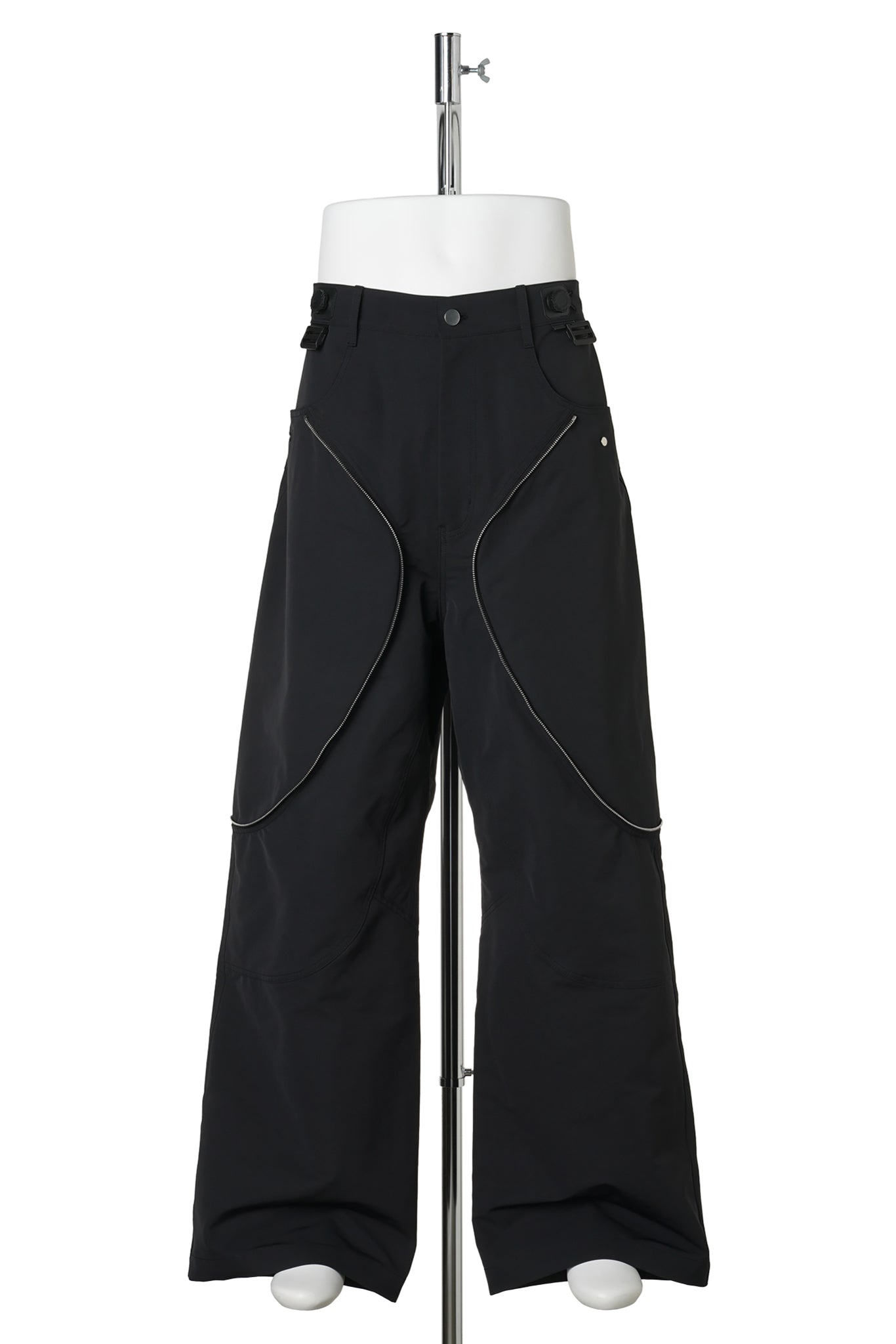 3D PRINTED DETACHABLE BAG TROUSERS / BALCK&WHITE 3D PRINTED BLACK MESH+GRAY RENYLON