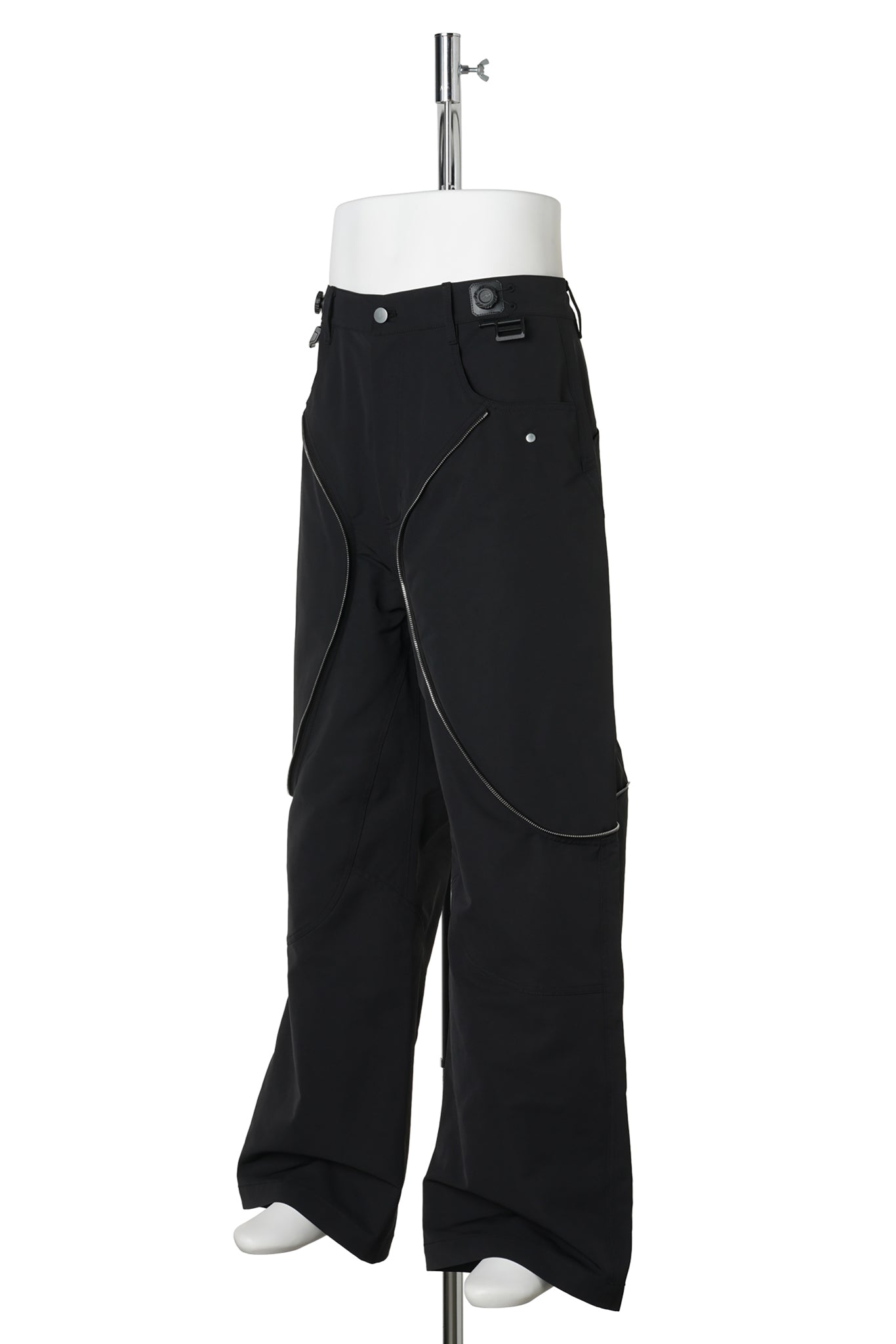 3D PRINTED DETACHABLE BAG TROUSERS / BALCK&WHITE 3D PRINTED BLACK MESH+GRAY RENYLON