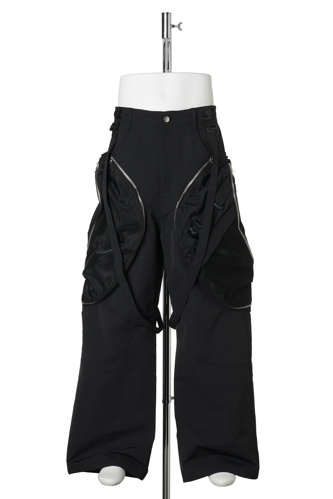 3D PRINTED DETACHABLE BAG TROUSERS / JET BLACK 3D PRINTED BLACK MESH+BLACK RENYLON