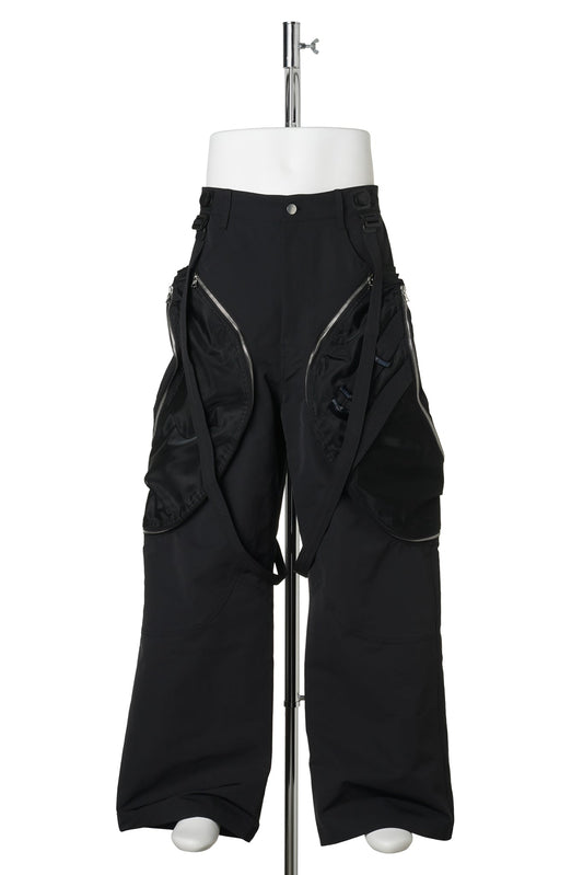 3D PRINTED DETACHABLE BAG TROUSERS / JET BLACK 3D PRINTED BLACK MESH+BLACK RENYLON