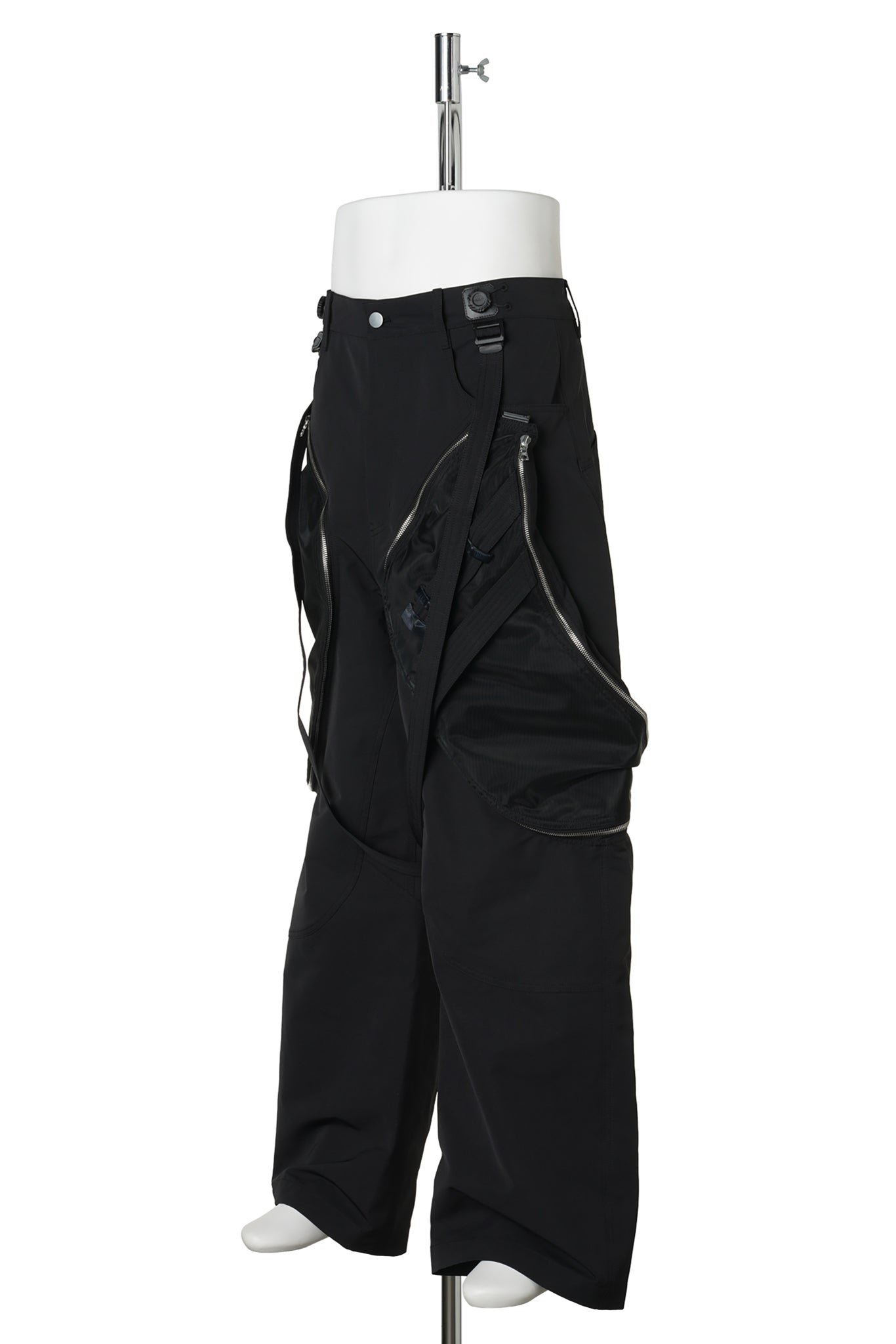 3D PRINTED DETACHABLE BAG TROUSERS / JET BLACK 3D PRINTED BLACK MESH+BLACK RENYLON