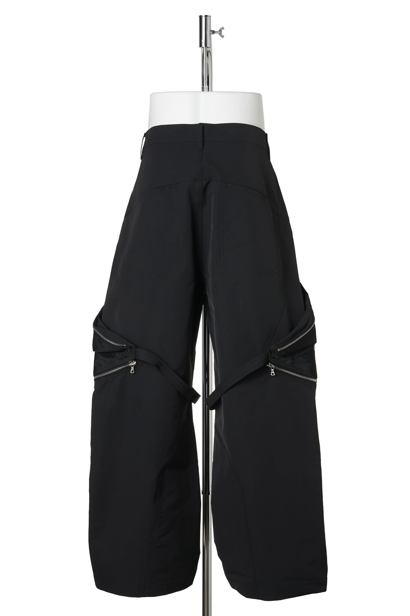 3D PRINTED DETACHABLE BAG TROUSERS / JET BLACK 3D PRINTED BLACK MESH+BLACK RENYLON