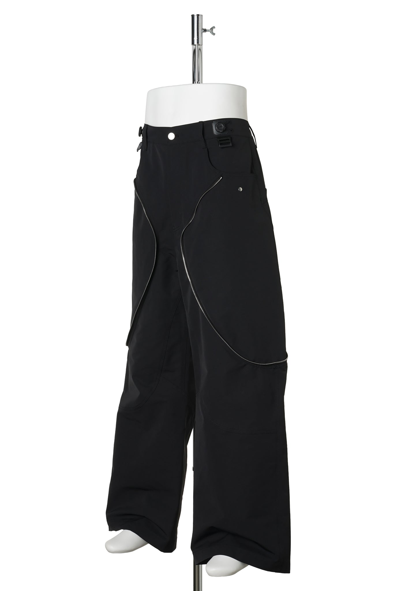 3D PRINTED DETACHABLE BAG TROUSERS / JET BLACK 3D PRINTED BLACK MESH+BLACK RENYLON