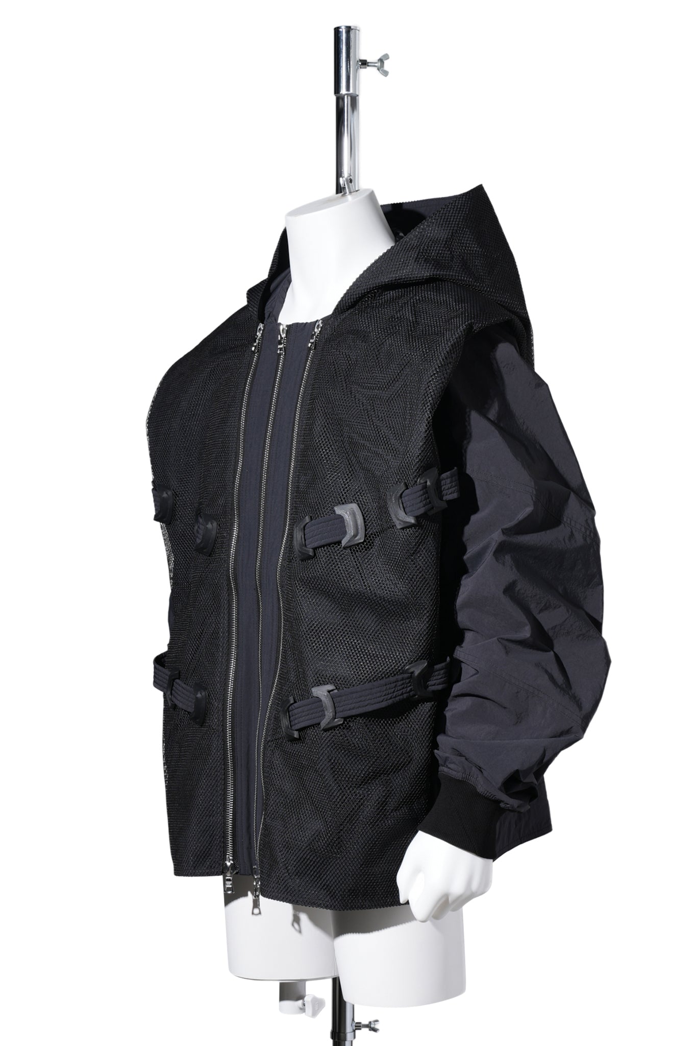 3D PRINTED KAPOK JACKET / BLACK 3D PRINTED