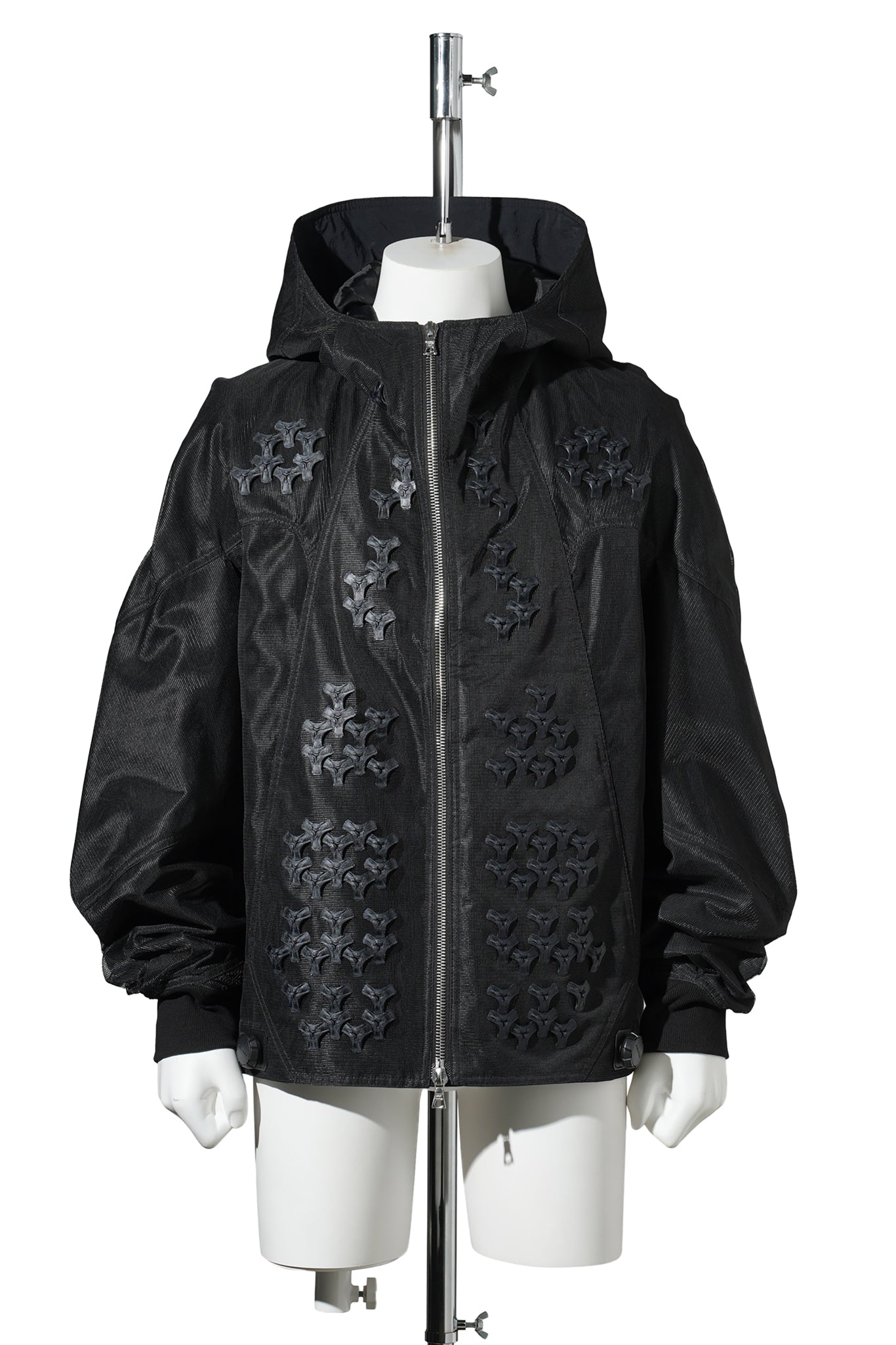 3D PRINTED HELICAL ARM LIGHT JACKET / ZET BLACK 3D PRINTED