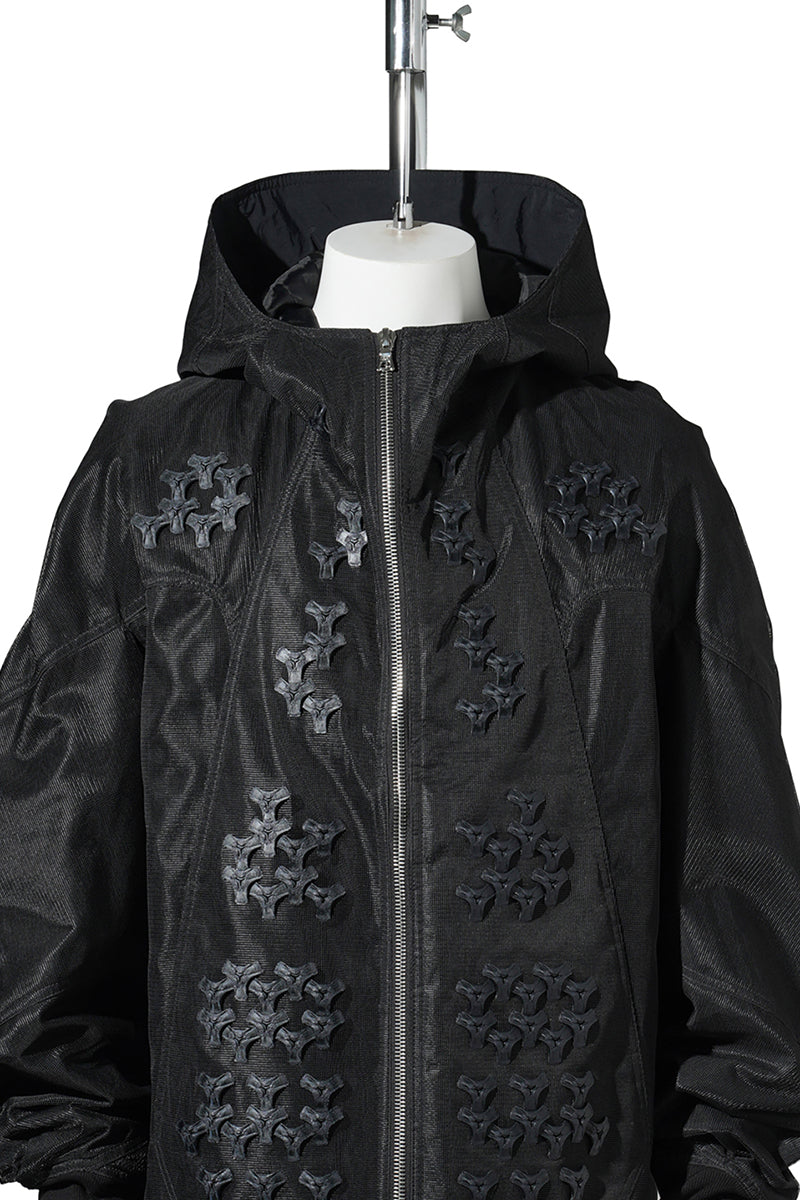 3D PRINTED HELICAL ARM LIGHT JACKET / ZET BLACK 3D PRINTED