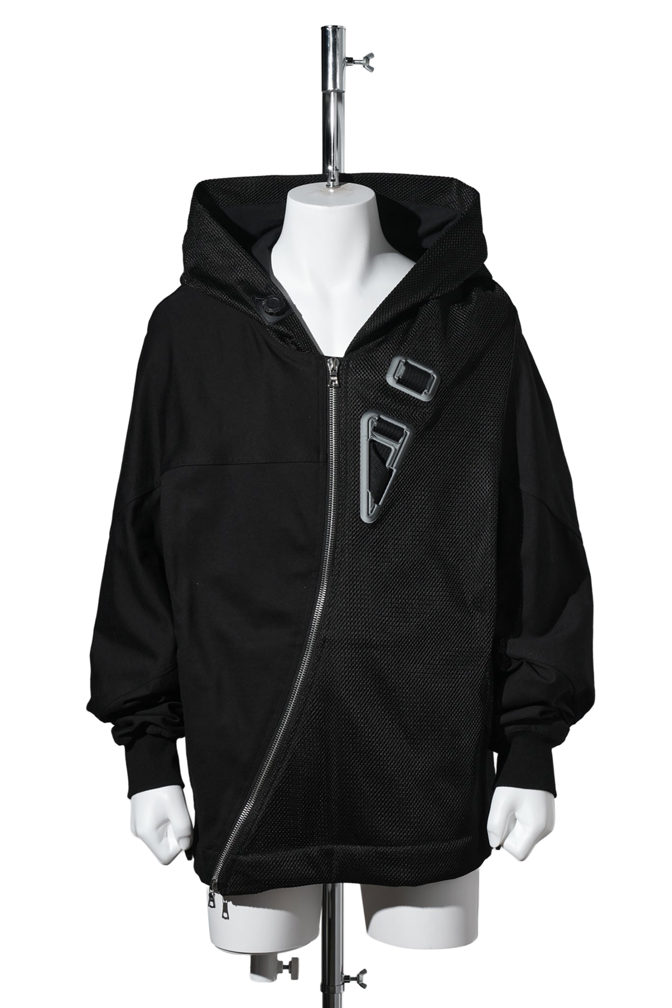 3D PRINTED ASTRONAUT ZIP UP HOODIE / ROCK BLACK&WHITE 3D PRINTED