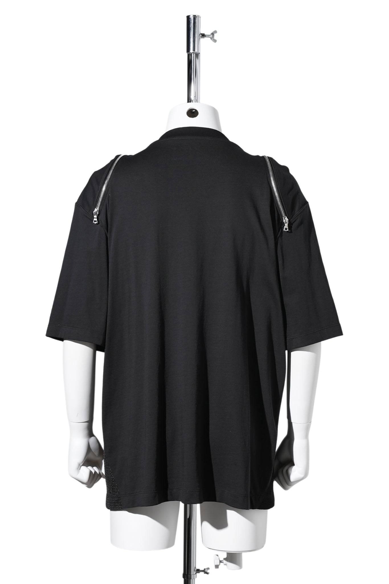 3D PRINTED LONG ZIP T SHIRTS / BLACK 3D PRINTED