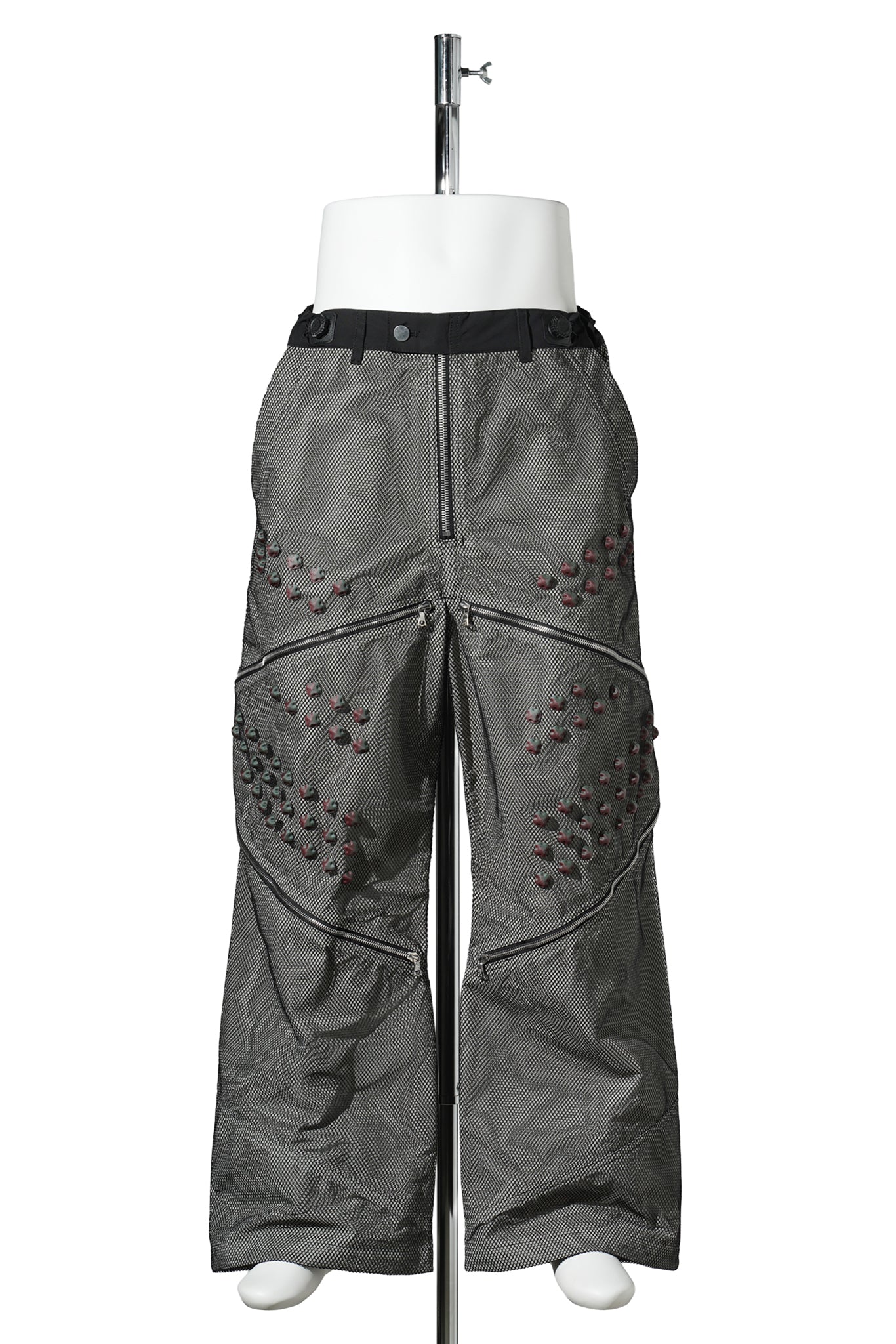 3D PRINTED CIRCLE TROUSERS / OLIVE&BRICK RED 3D PRINTED