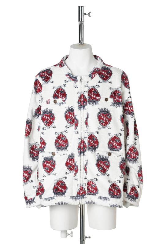 FUR TRANSFER COLLARLESS JACKET / HEART