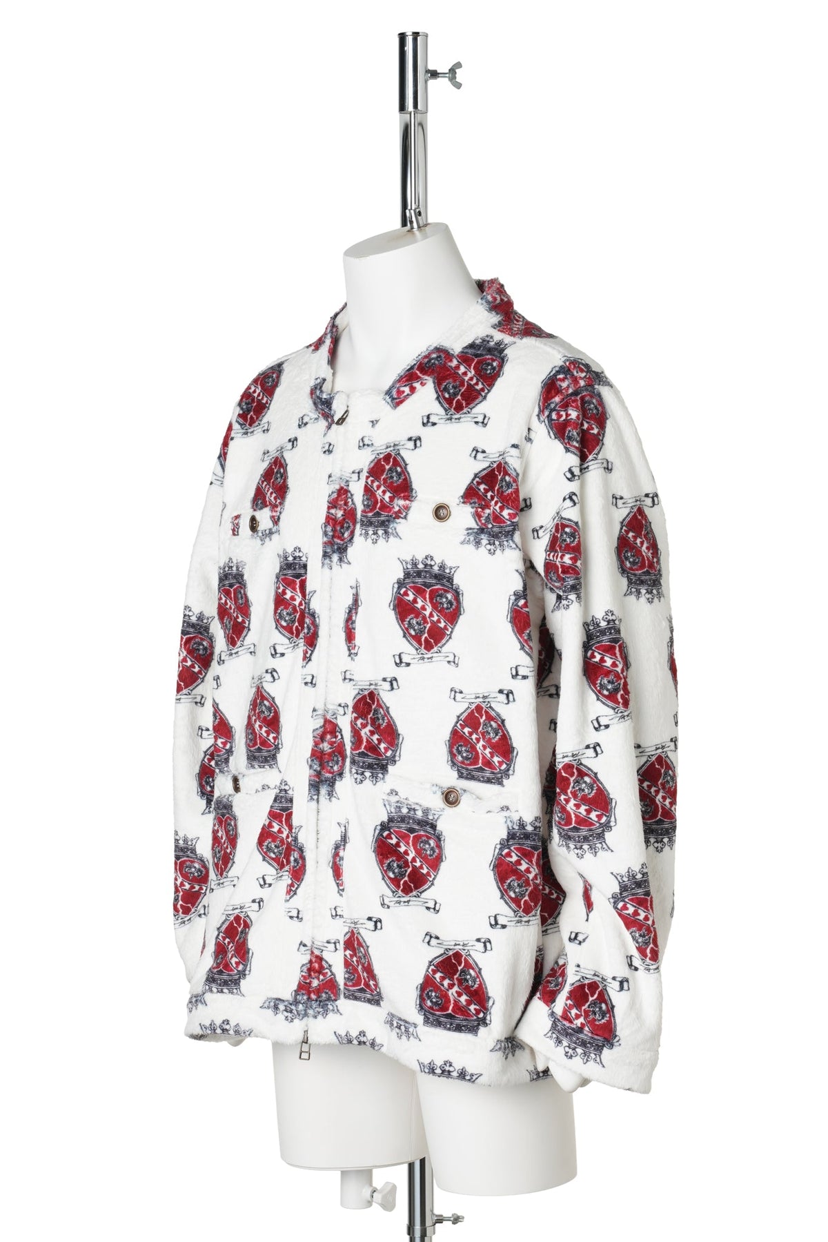 FUR TRANSFER COLLARLESS JACKET / HEART
