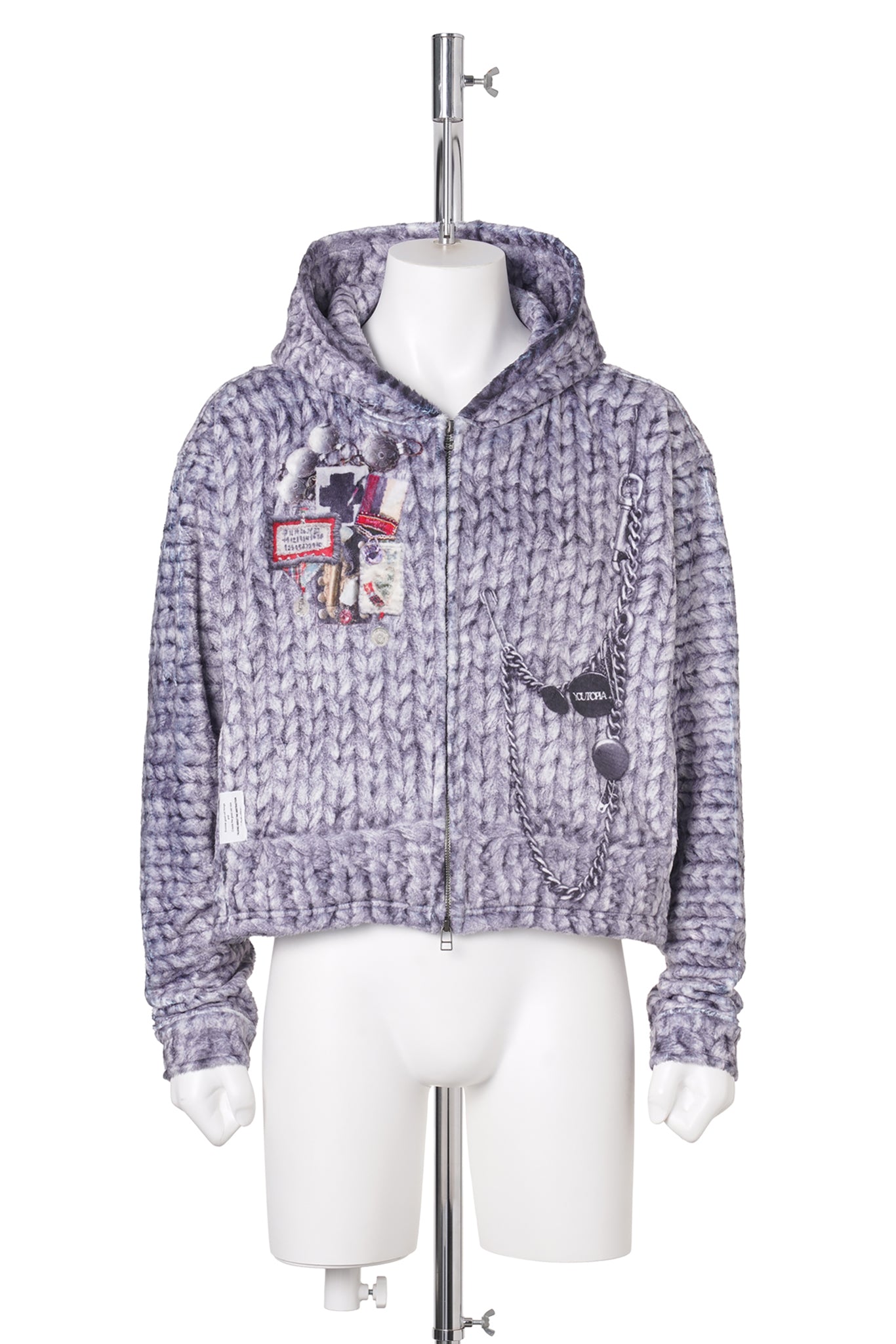 TRANSFER PRINT DOLMAN PARKA / KNIT