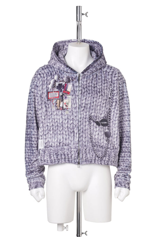 TRANSFER PRINT DOLMAN PARKA / KNIT