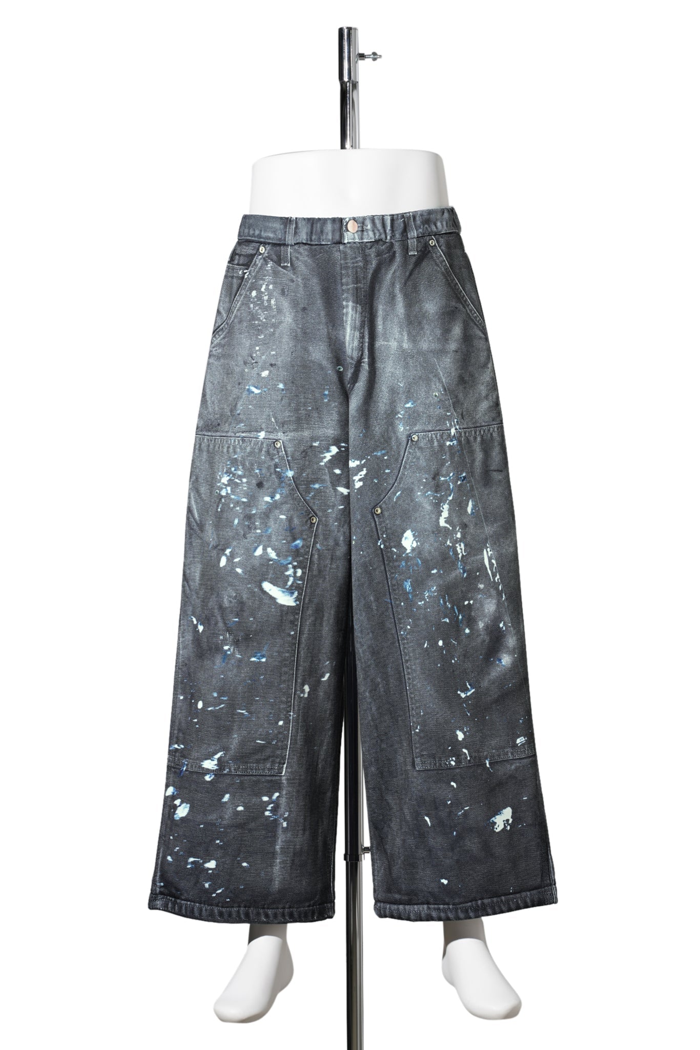 PRINT DUCK WIDE PANTS / BLACK