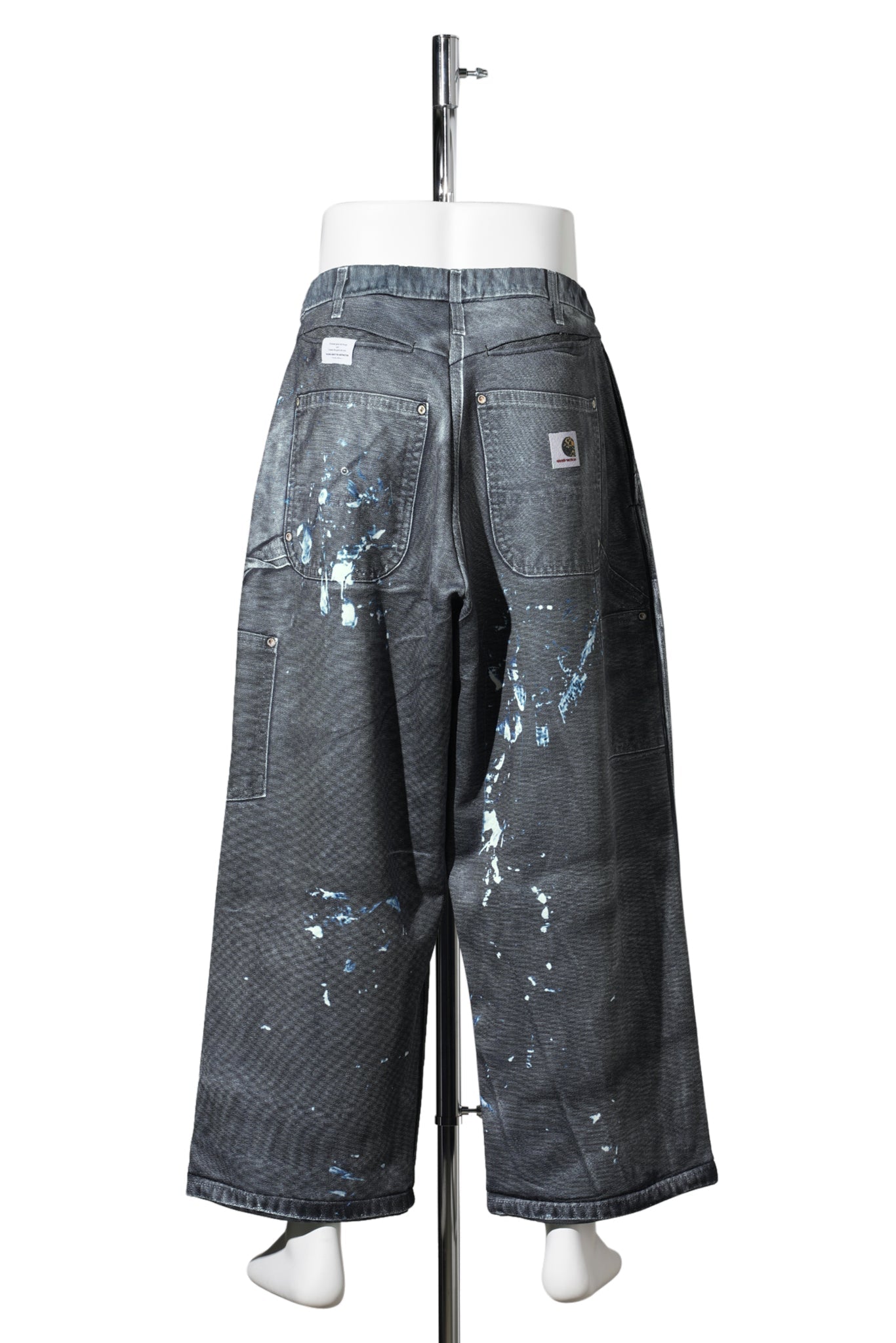 PRINT DUCK WIDE PANTS / BLACK