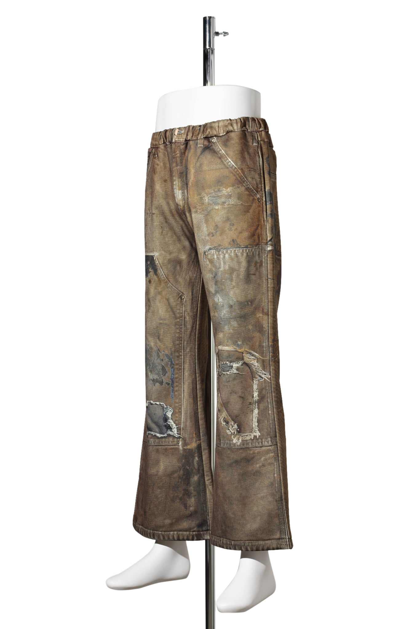 PRINT FLARE PANTS / BROWN