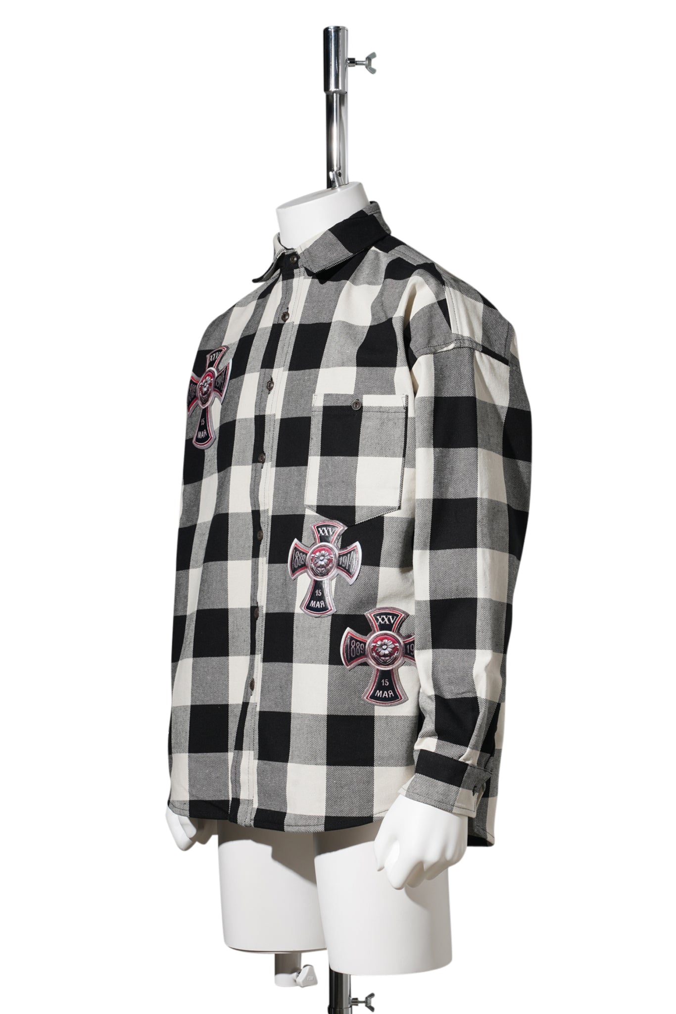 3D CROSS FLANNEL SHIRT / WHITE