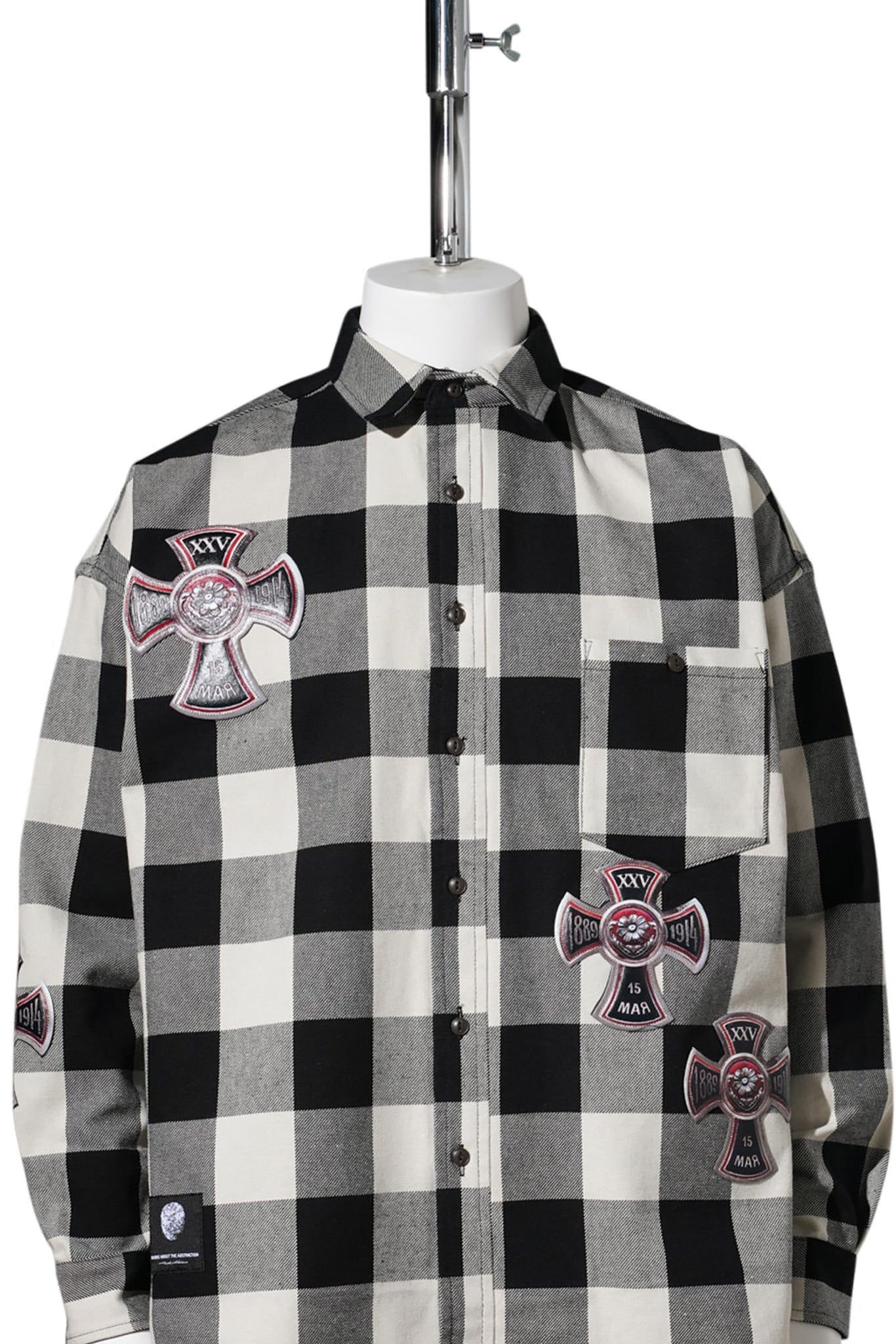 3D CROSS FLANNEL SHIRT / WHITE