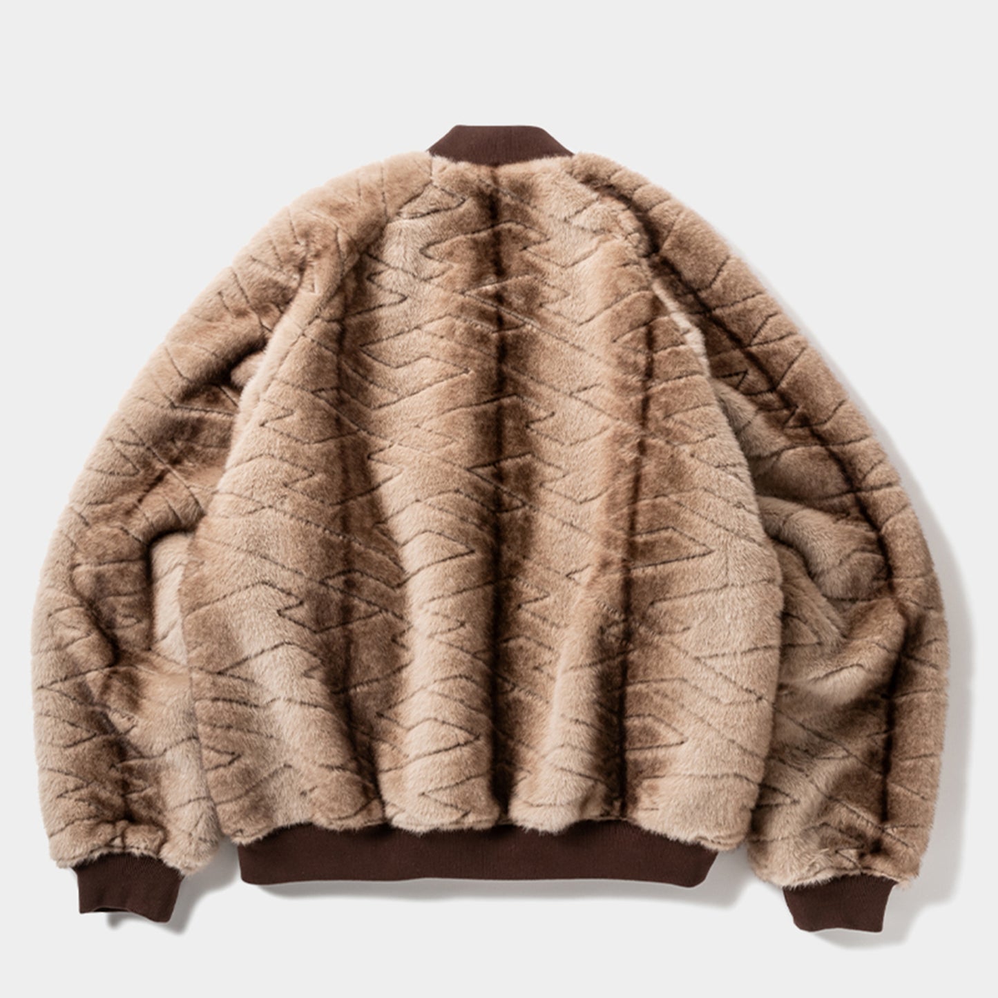 T QUILT FUR MA-1 / BROWN