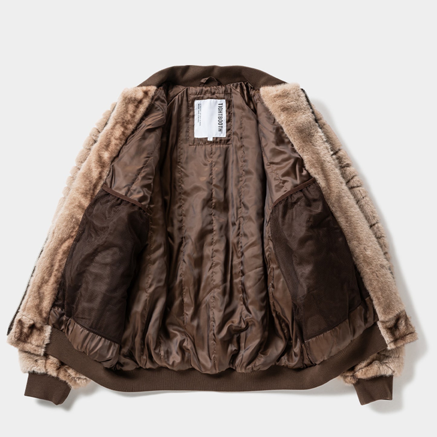 T QUILT FUR MA-1 / BROWN