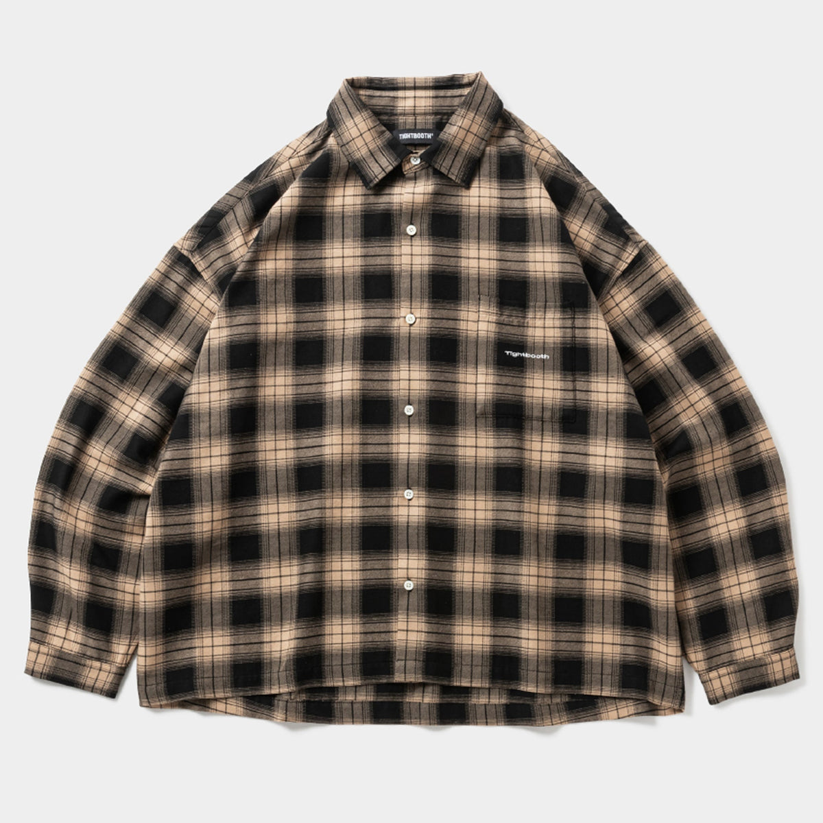 PLAID FLANNEL L/S SHIRT / BLACK x BEIGE