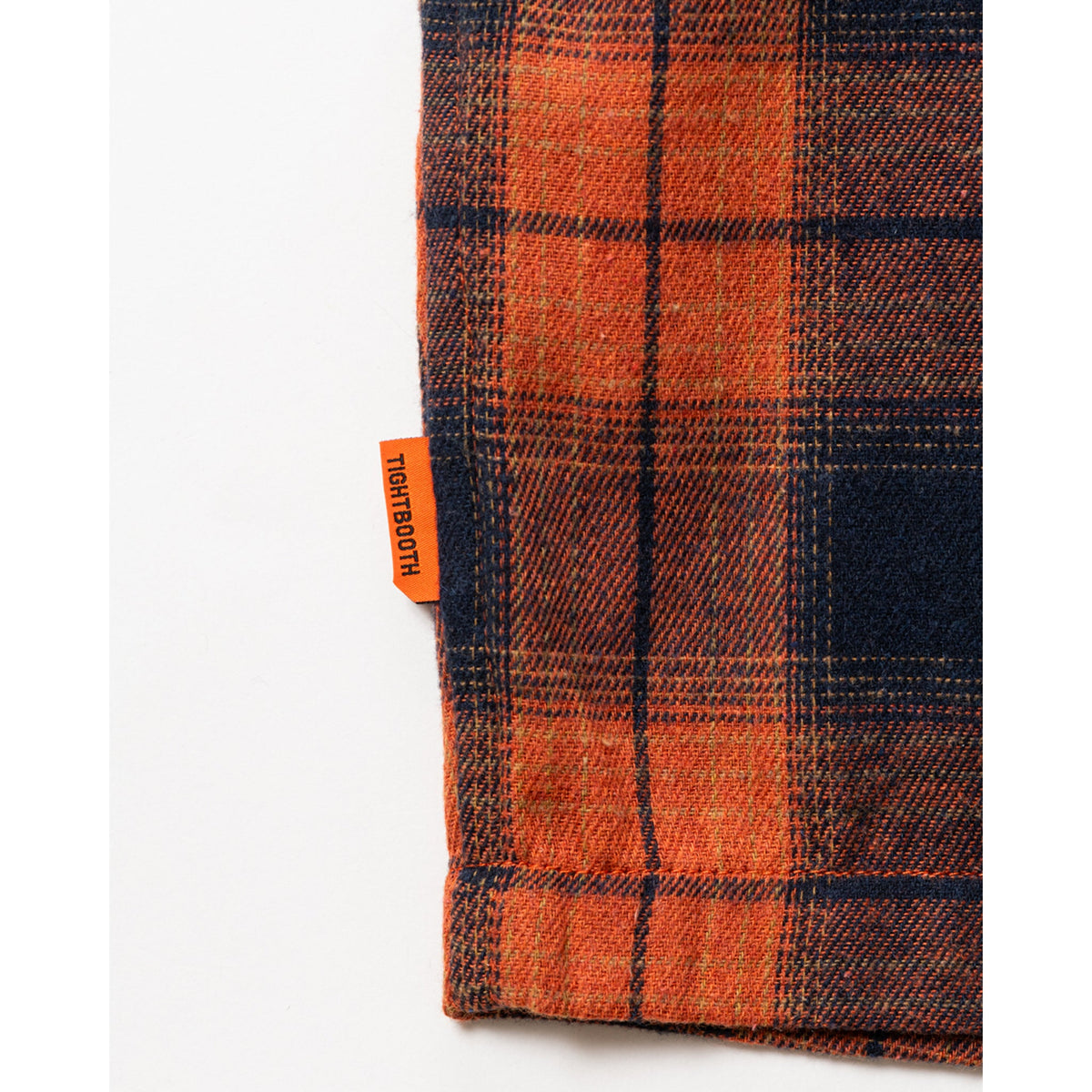 PLAID FLANNEL L/S SHIRT / NAVY x ORANGE