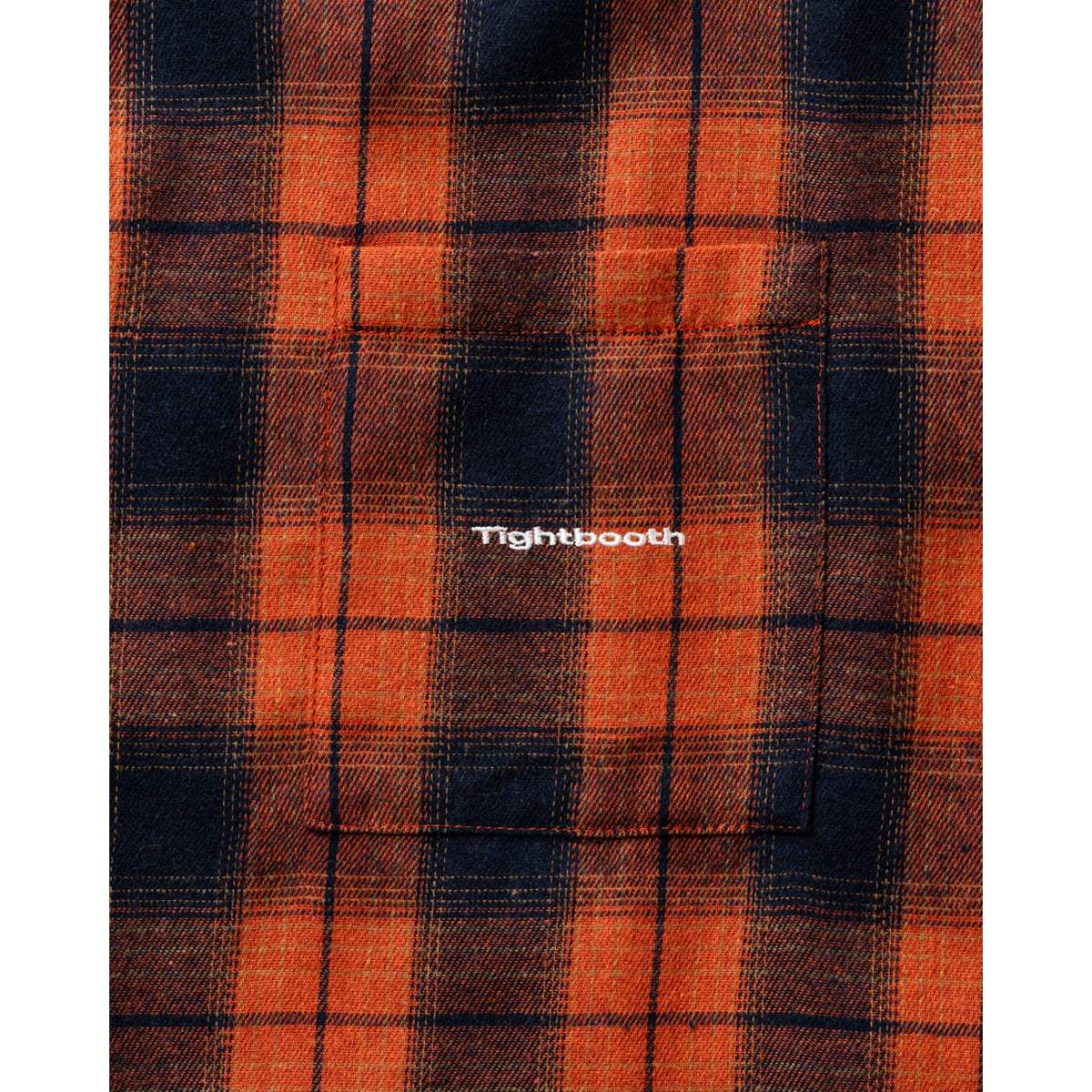PLAID FLANNEL L/S SHIRT / NAVY x ORANGE