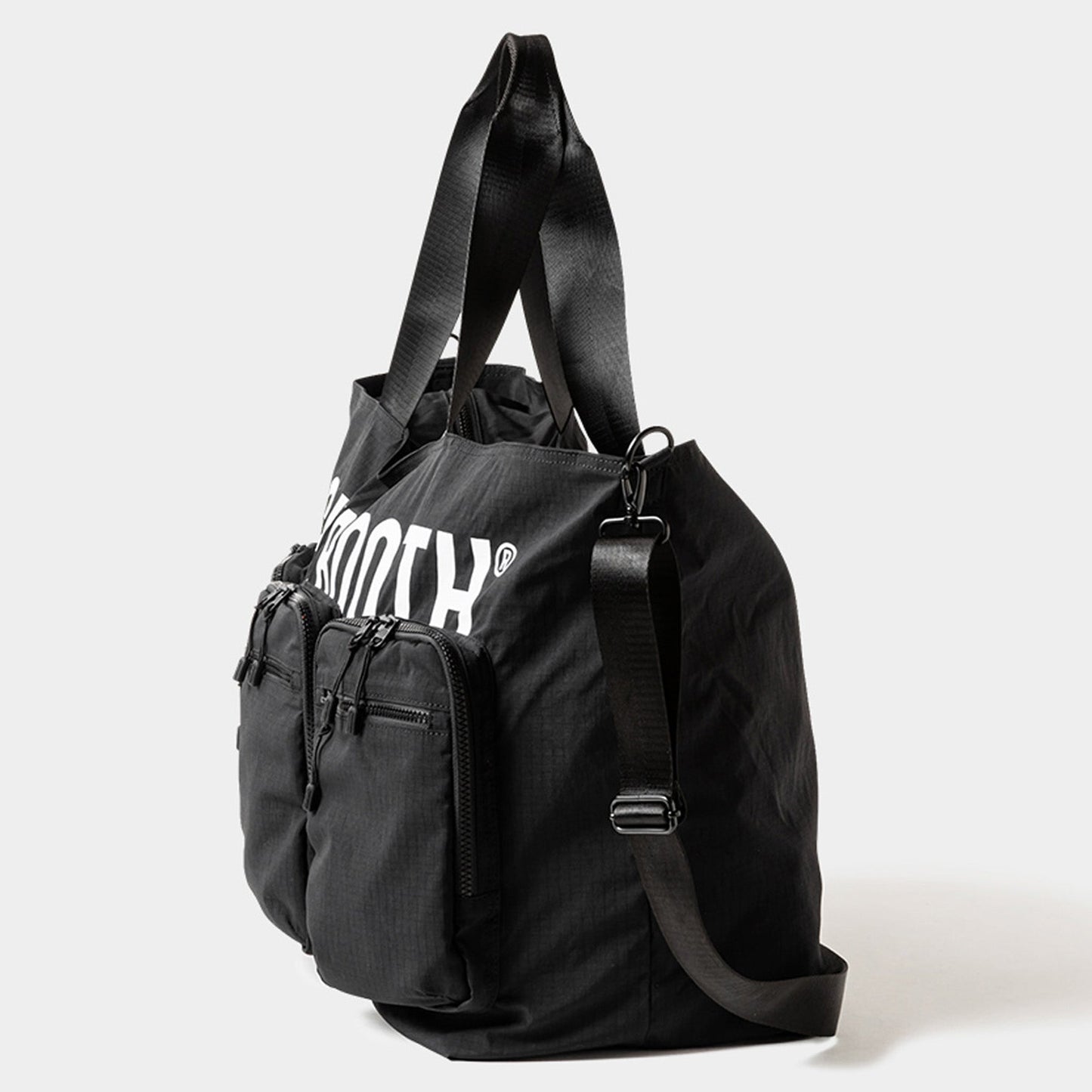 TRIPLE POCKET RIPSTOP BIG TOTE / BLACK