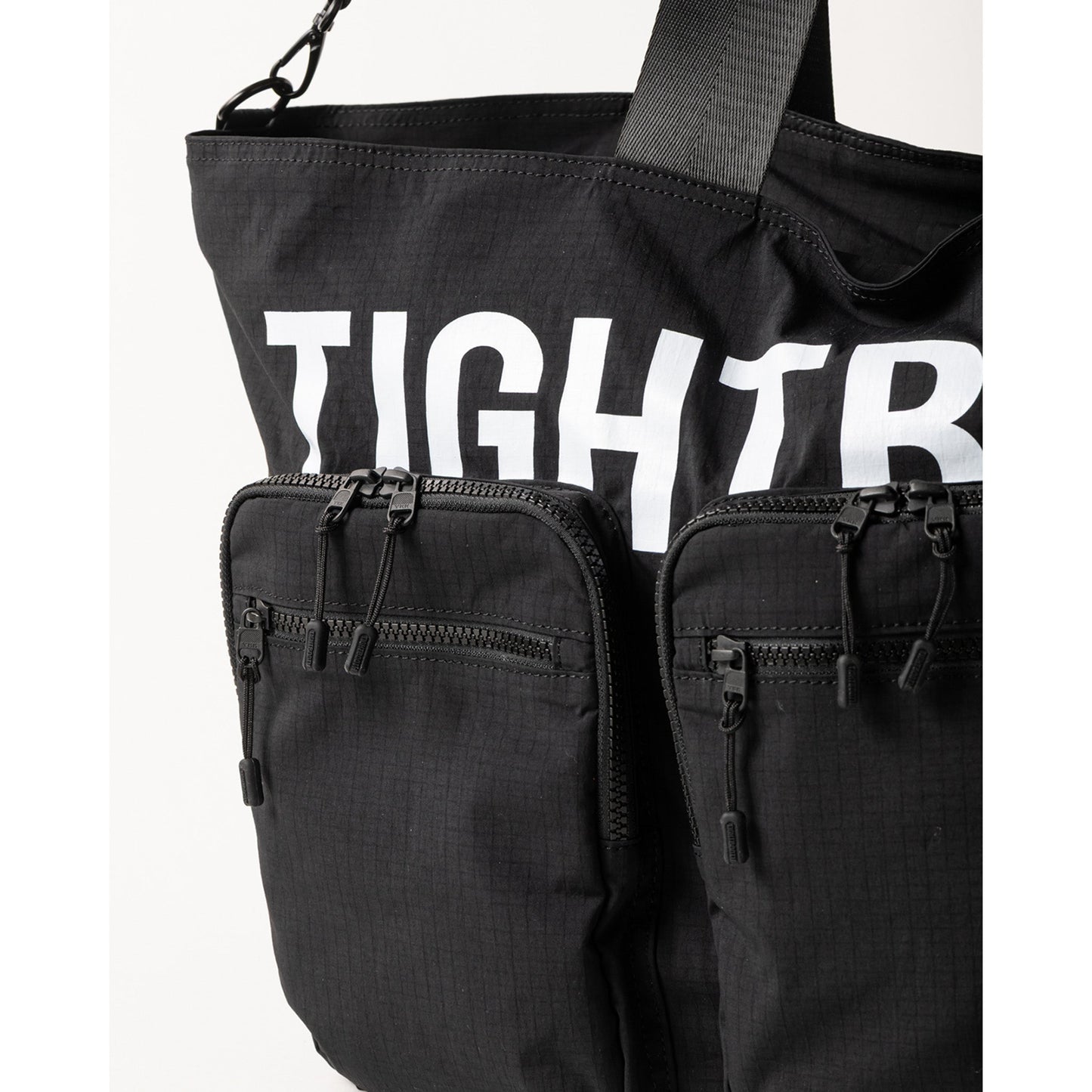 TRIPLE POCKET RIPSTOP BIG TOTE / BLACK