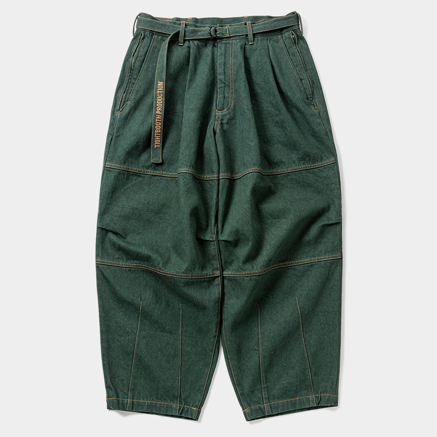 DENIM BALLOON PANTS / DARK GREEN