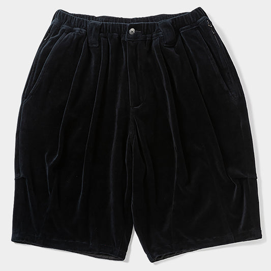 VELOUR BIG SHORTS / BLACK