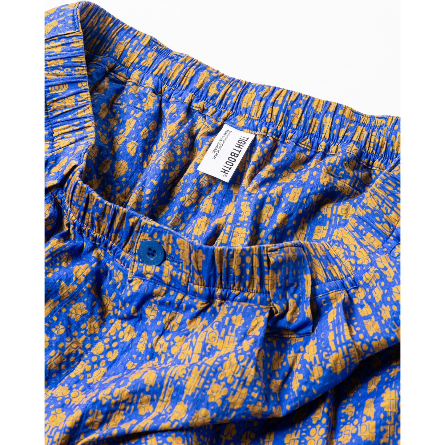 BLEEDING LOGO BALLOON PANTS / BLUE x MUSTARD