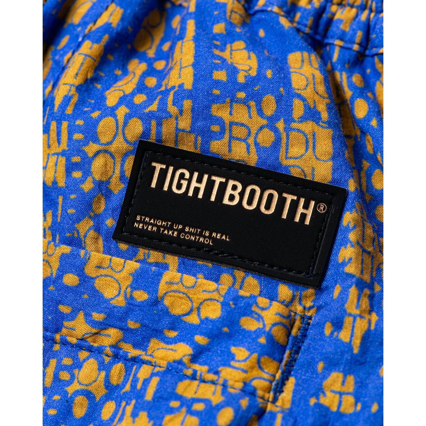 BLEEDING LOGO BALLOON PANTS / BLUE x MUSTARD