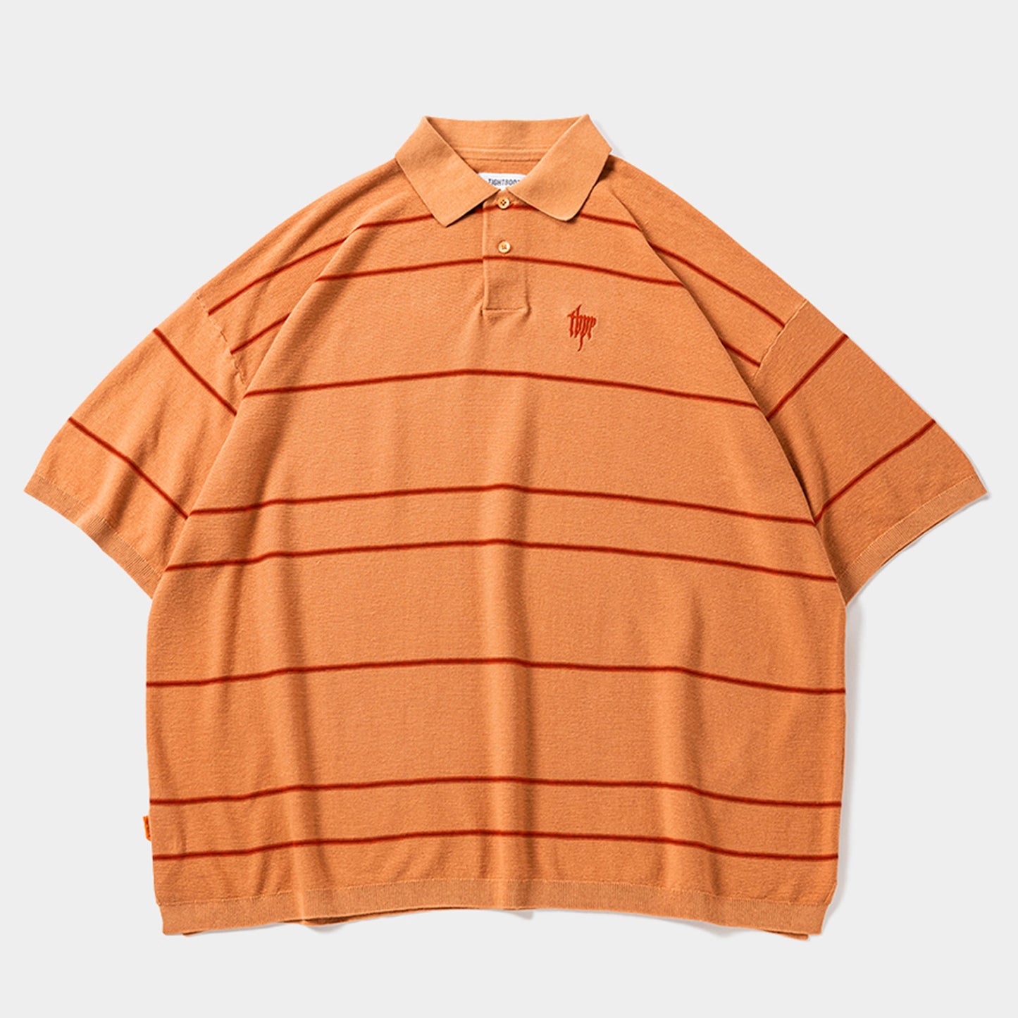 BORDER KNIT POLO / BRICK