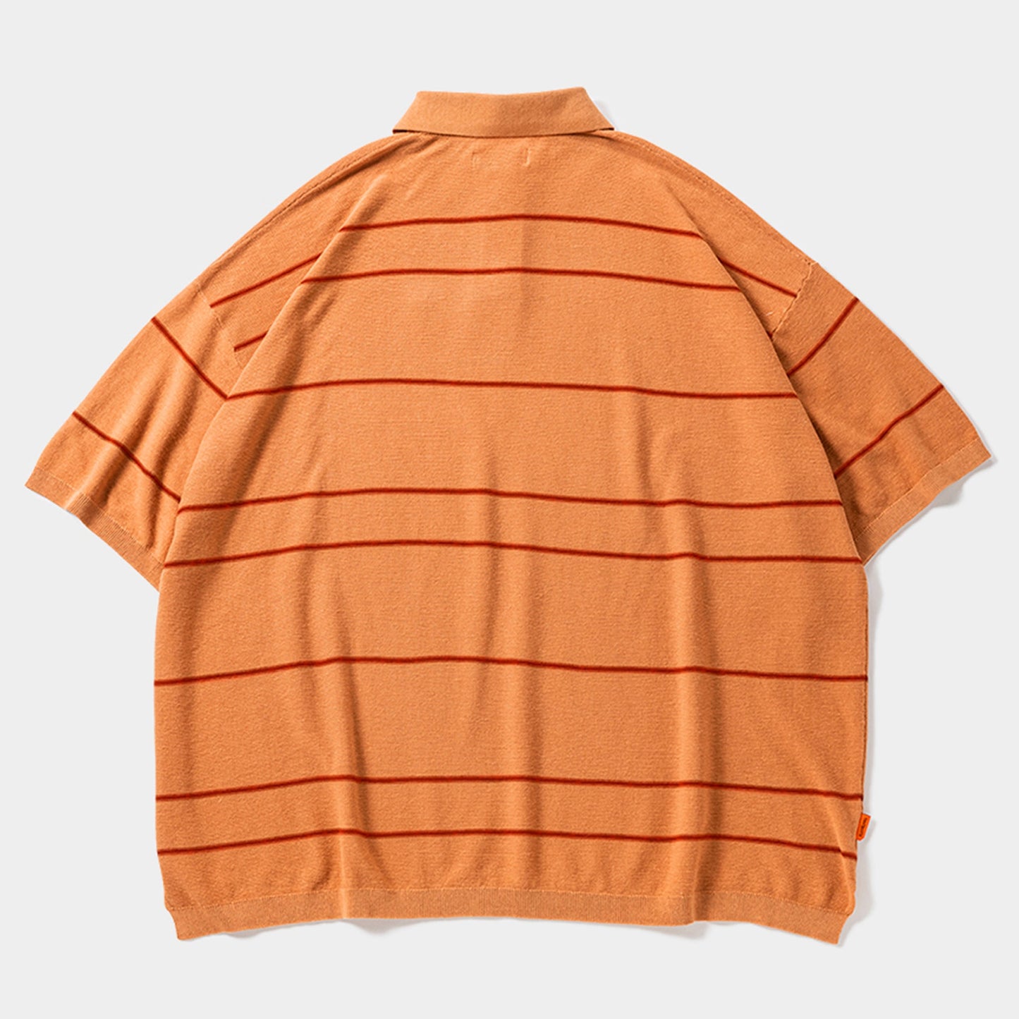 BORDER KNIT POLO / BRICK