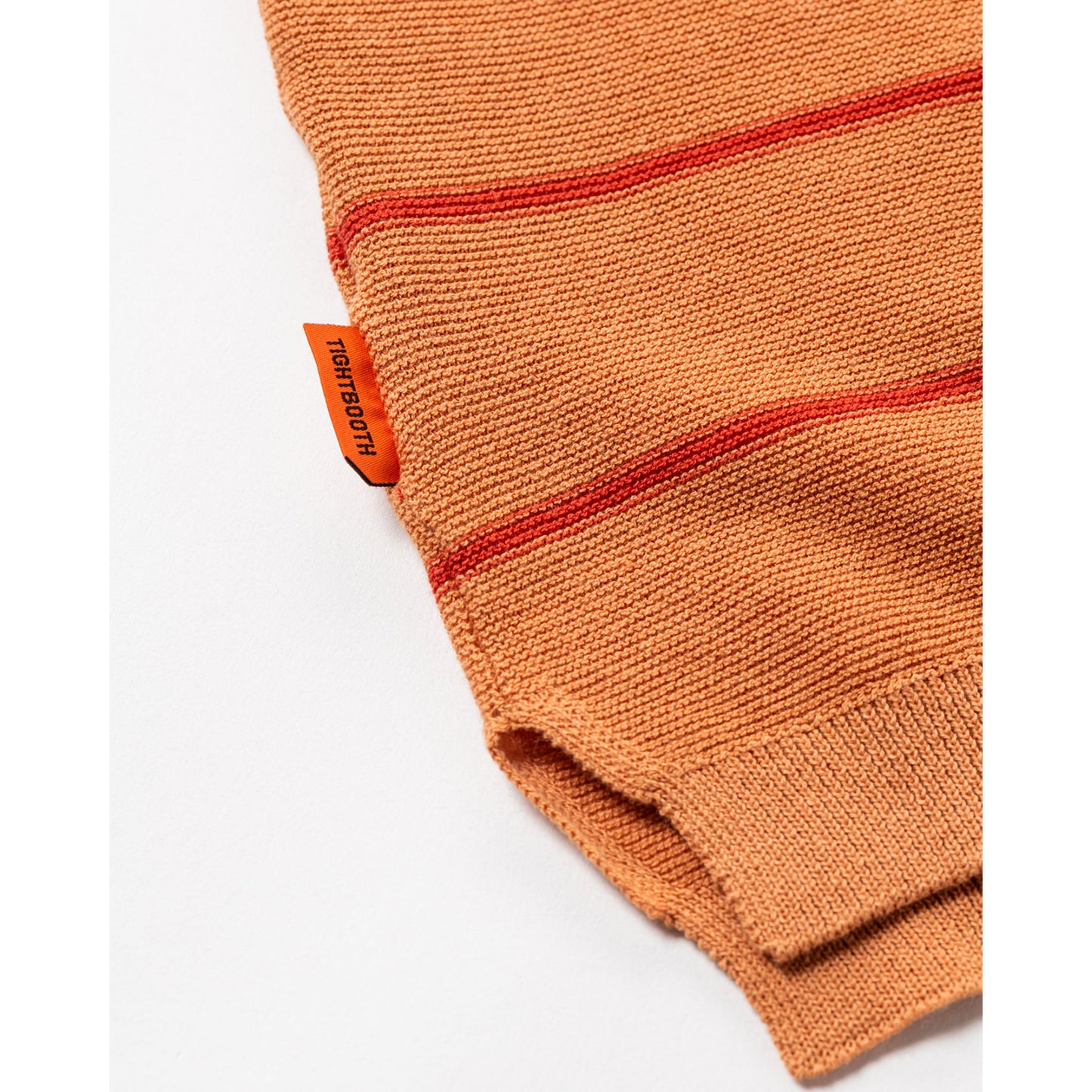 BORDER KNIT POLO / BRICK