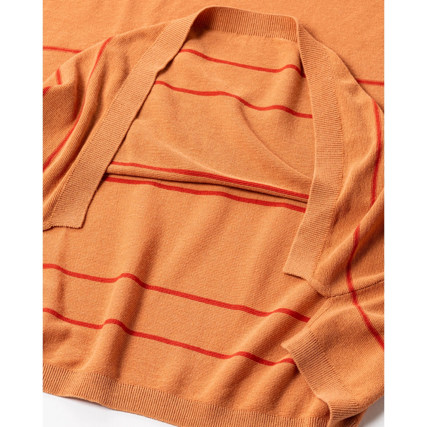 BORDER KNIT POLO / BRICK