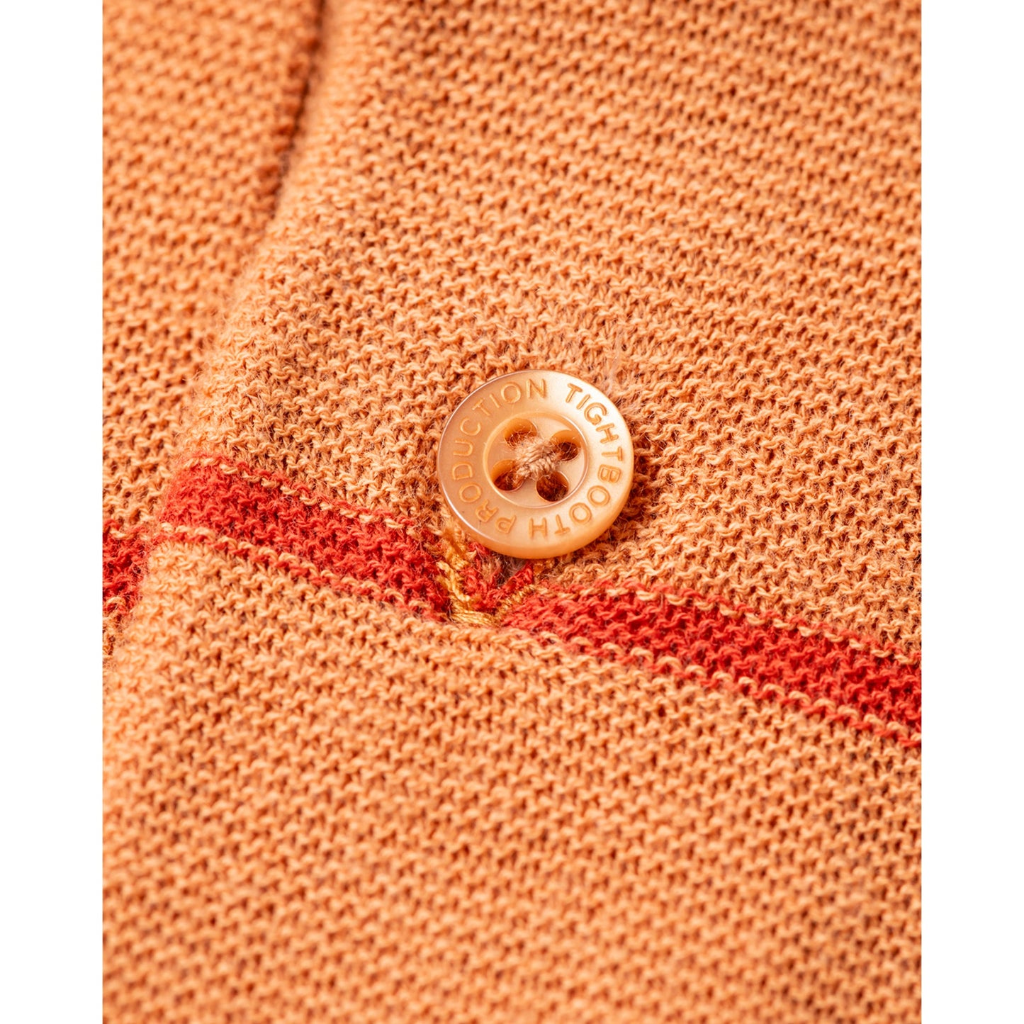 BORDER KNIT POLO / BRICK