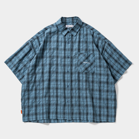 PLAID S/S SHIRT / SAX