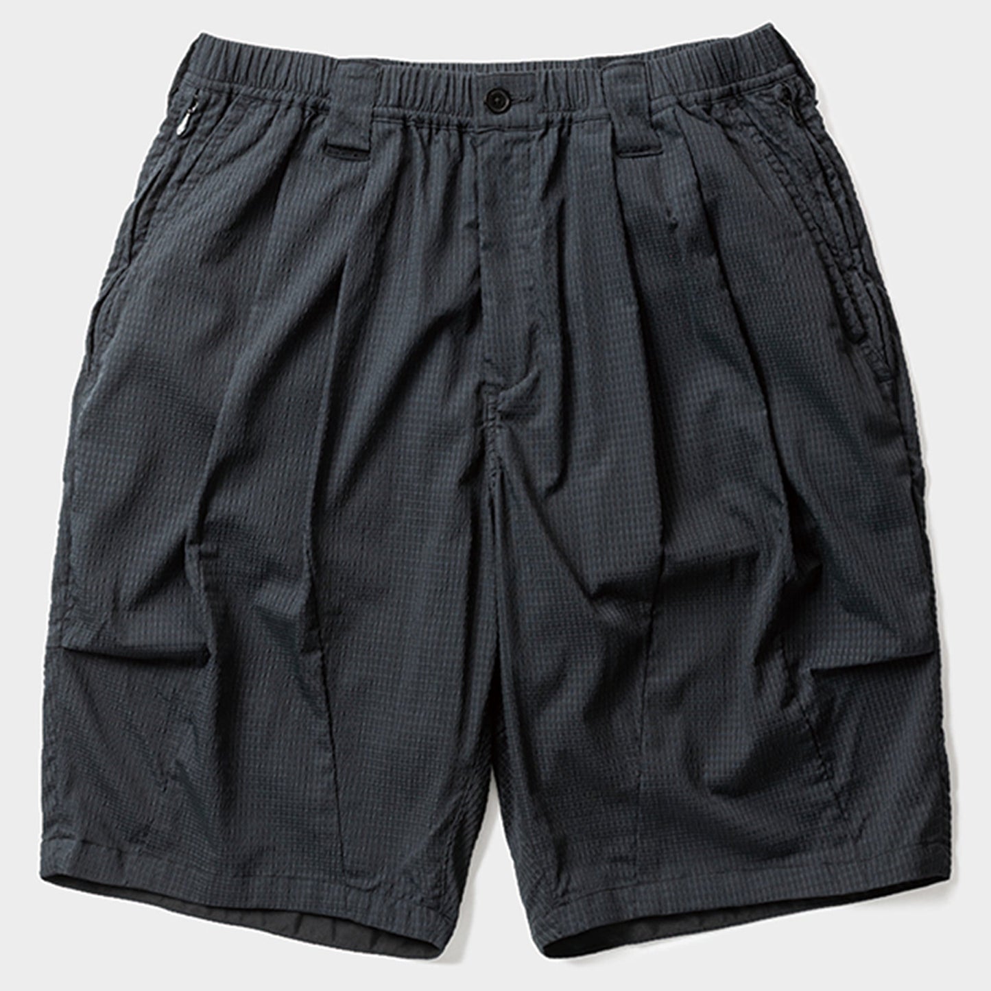 SEERSUCKER BIG SHORTS / BLACK