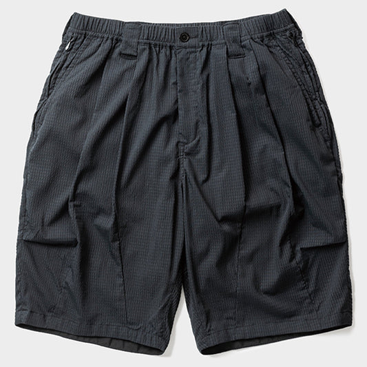 SEERSUCKER BIG SHORTS / BLACK