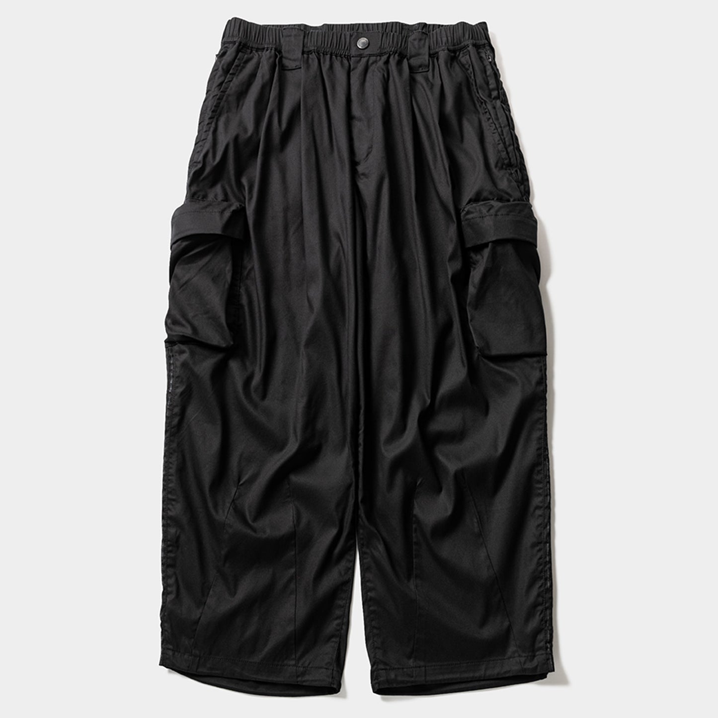 STRIPE BAGGY CARGO PANTS / BLACK