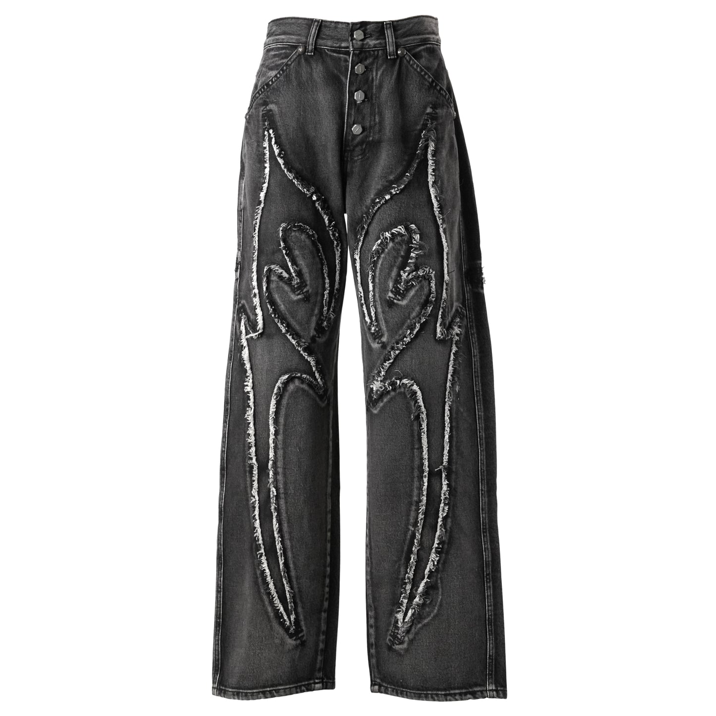 TRIBAL DENIM PANTS / BLACK