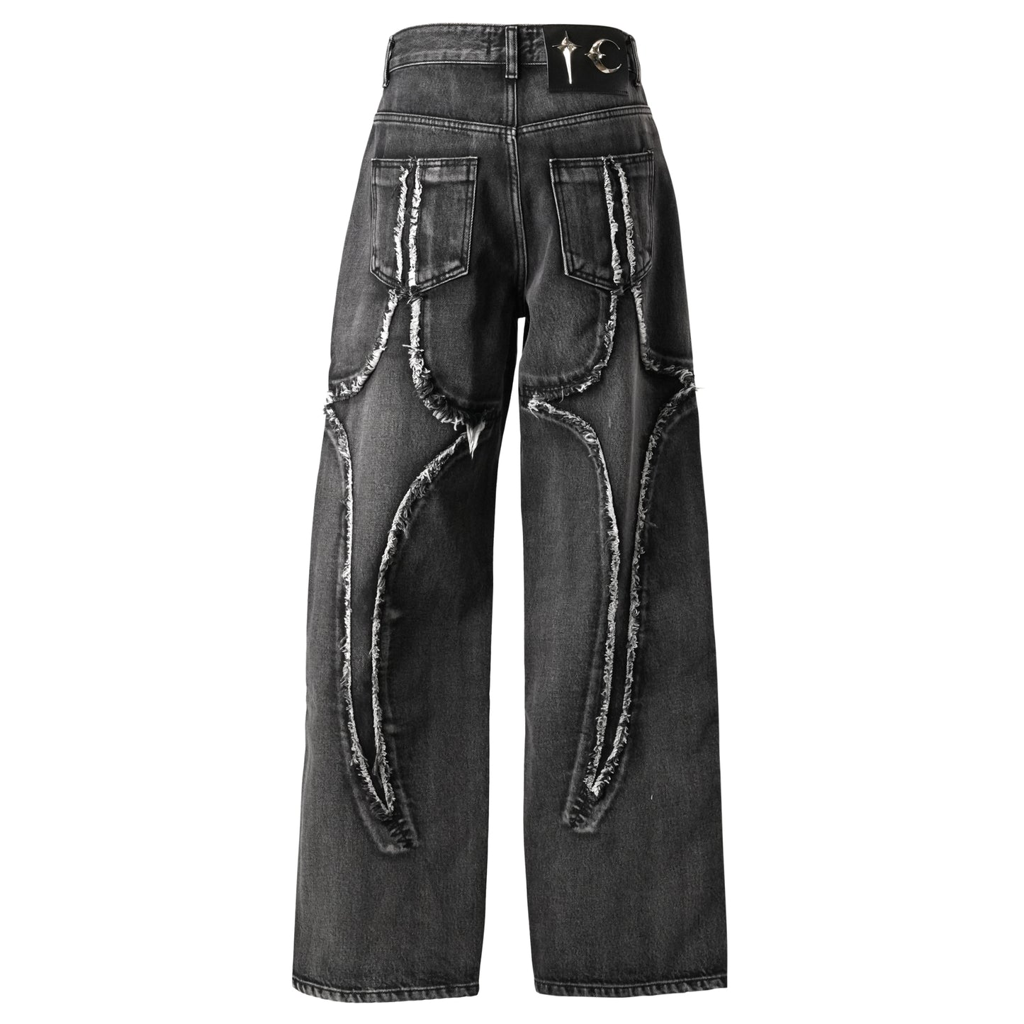 TRIBAL DENIM PANTS / BLACK