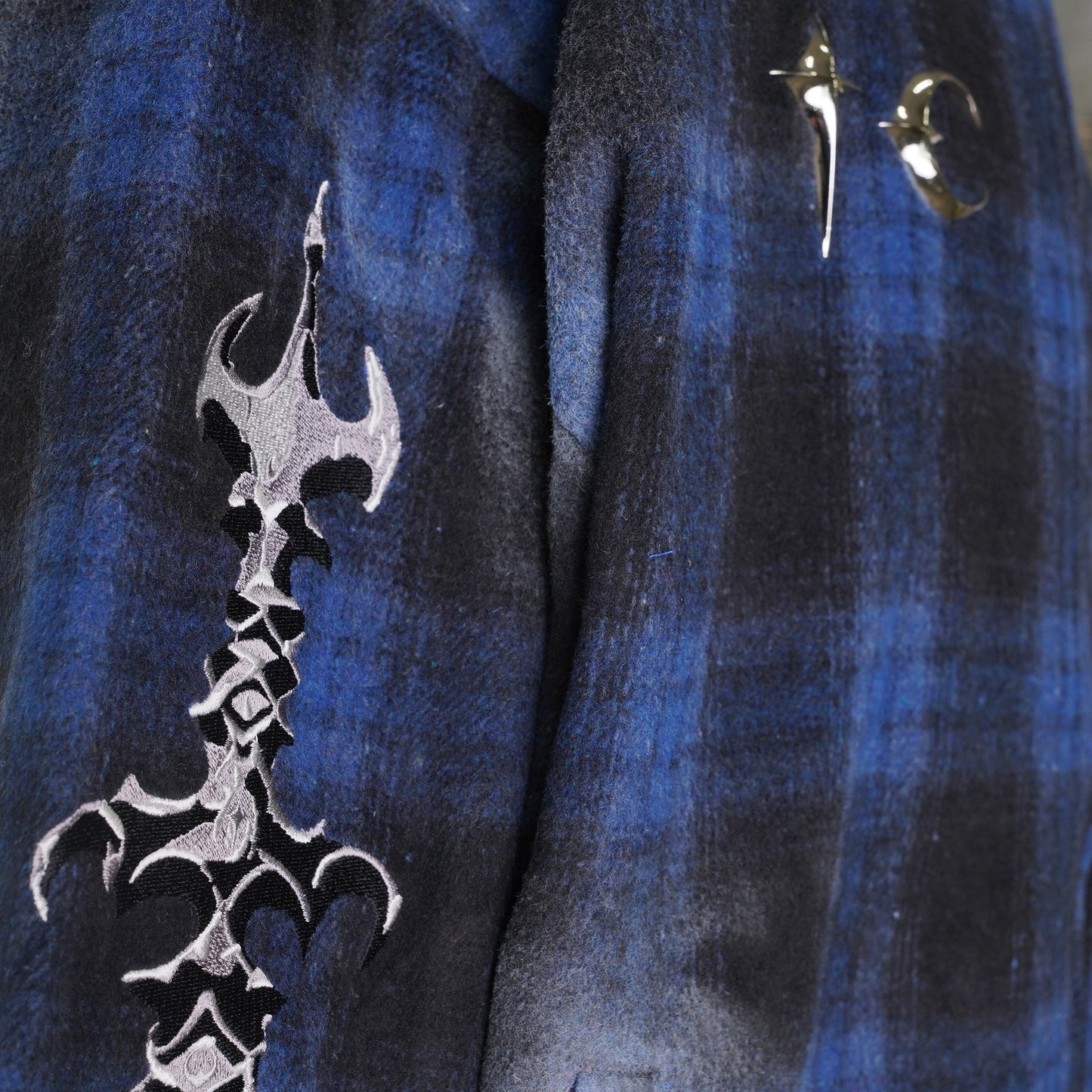 ARAB SWORD FLANNEL ZIP-UP / BLUE