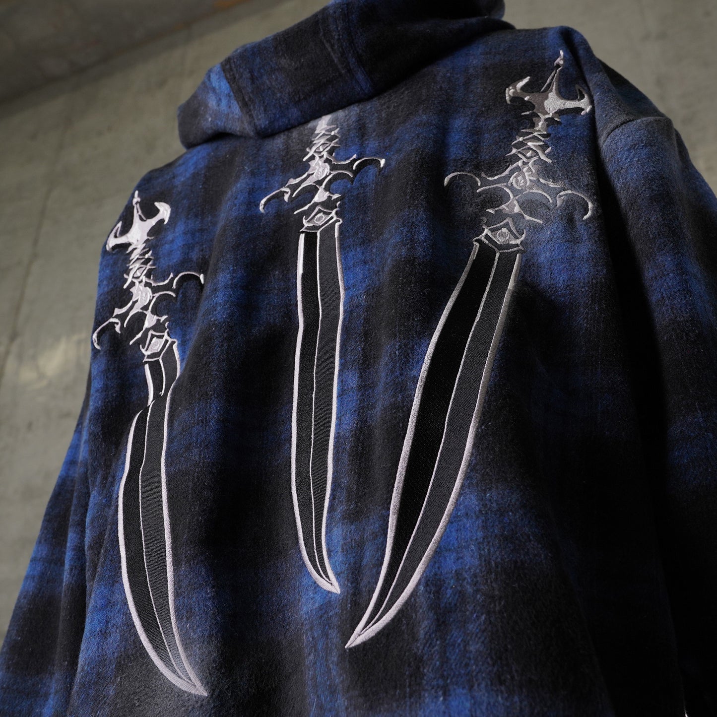 ARAB SWORD FLANNEL ZIP-UP / BLUE