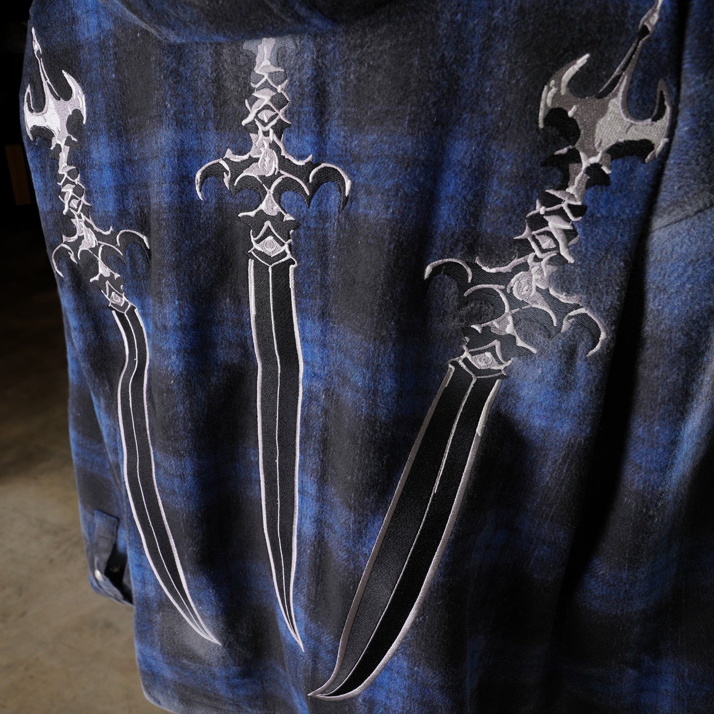 ARAB SWORD FLANNEL ZIP-UP / BLUE