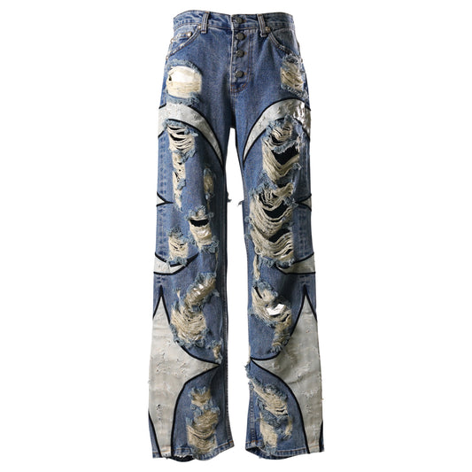 TC LEATHER WASHING DENIM PANTS (WAR VER.) / BLUE